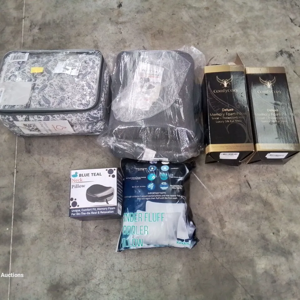 PALLET OF ASSORTED BEDROOM AND COMFORT BASED PRODUCTS TO INCLUDE; PILLOWS, SUPPORT SEAT CUSHIONS AND SIMILARLY RELATED GOODS