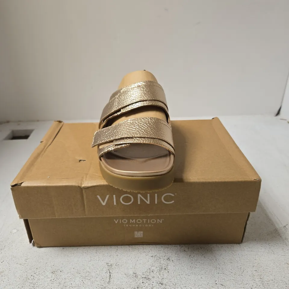 VIONIC RIVIERA BRONZE LEATHER SANDALS – WOMEN'S, UK 6