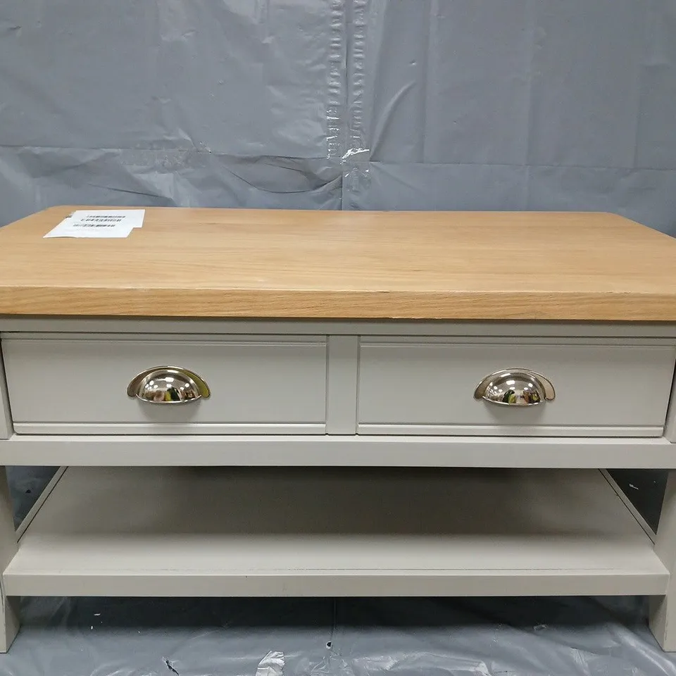 HOME MALONE READY ASSEMBLED LARGE 1 DRAWER COFFEE TABLE - CONTAINS SOLID WOOD