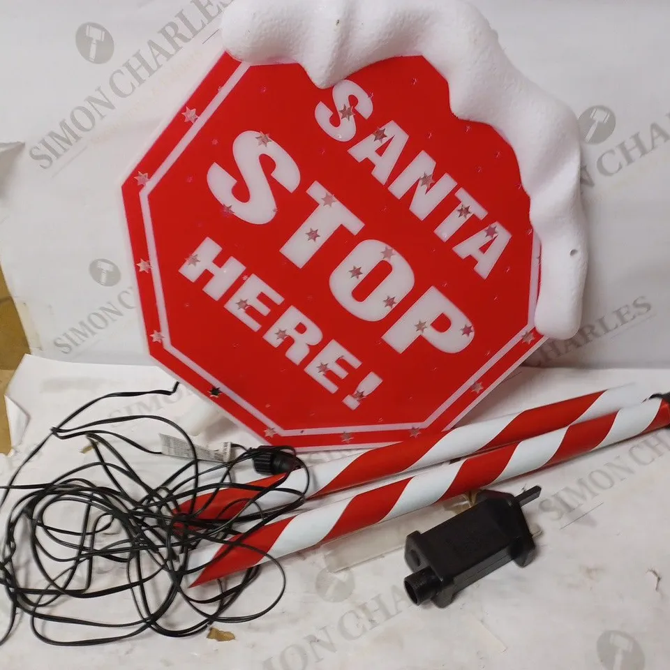 110CM SANTA STOP SIGN WITH MULTICOLOUR LIGHT RRP £19.99