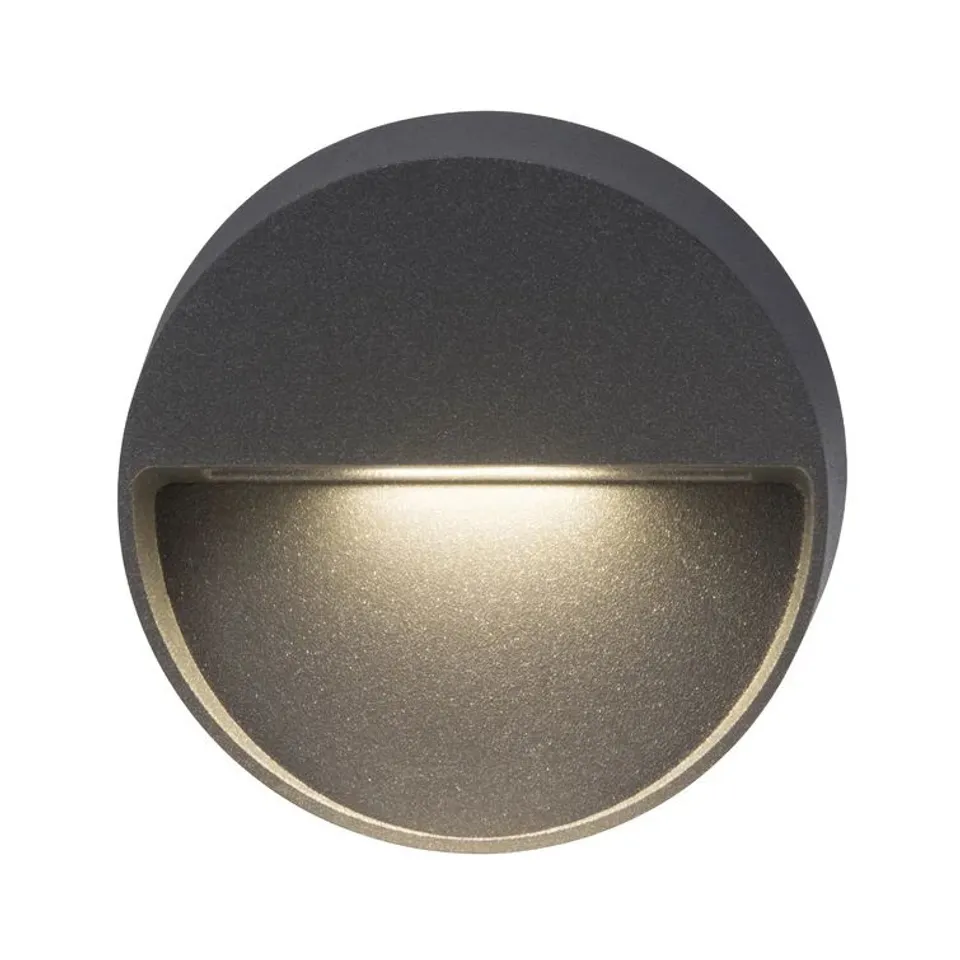 BRAND NEW BOXED AEG FRONT ANTHRACITE 10CM H INTEGRATED LED OUTDOOR FLUSH MOUNT (1 BOX)