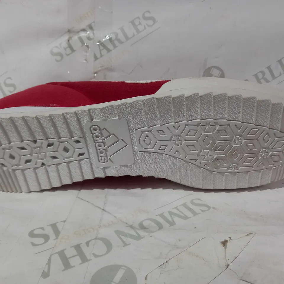 BOXED PAIR OF ADIDAS COPA SUPER SUEDE TRAINERS IN RED/WHITE UK SIZE 7