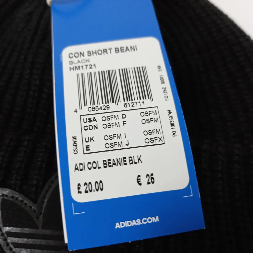 ADIDAS BLACK BEANIE - OSFM