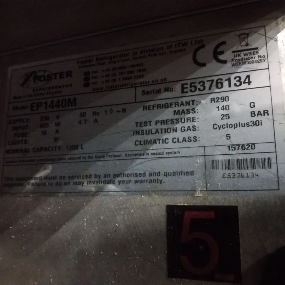 FOSTER G2 EP1440 DOUBLE DOOR FRIDGE