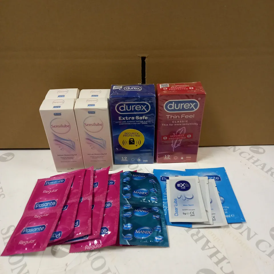 LOT OF ASSORTED CONDOMS AND LUBE PRODUCTS 