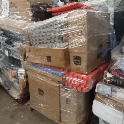 PALLET OF ASSORTED E-COMMERCE GOODS AND PRODUCTS TO INCLUDE; A LARGE QUANTITY OF GYM MATS, GRAVITY CHAIR, YOGA MATS ETC