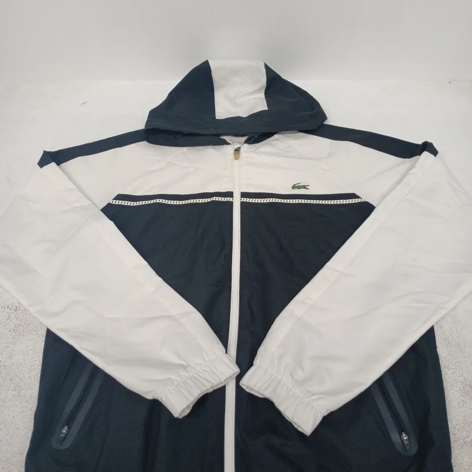 LACOSTE COLOUR-BLOCK WINDBREAKER JACKET – SIZE M