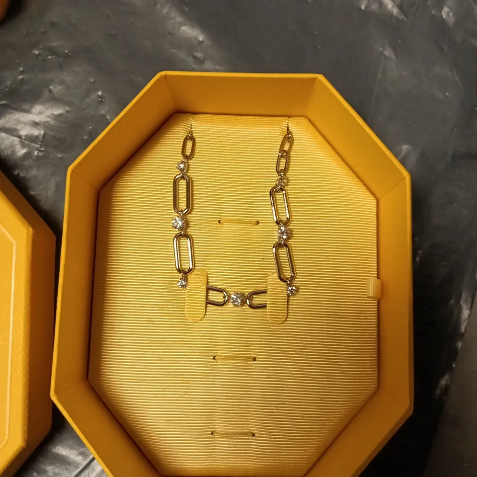 SWAROVSKI NECKLACE WITH LINKED RECTANGULAR CHAIN AND CRYSTAL ACCENTS