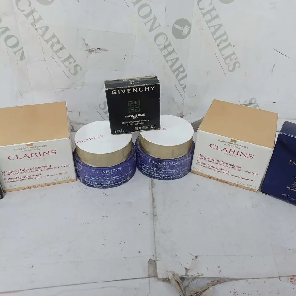 5 ASSORTED HEALTH & BEAUTY PRODUCTS TO INCLUDE CLARINS EXTRA-FIRMING MASK, ESTEE LAUDER DOUBLE WEAR, GIVENCHY EYESHADOW, ETC