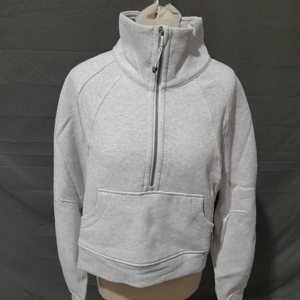 LULULEMON LIGHT GREY HALF ZIP JUMPER - XS/S