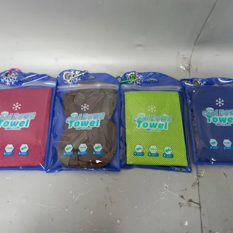 BOXED AQUA LASER SET OF 4 COOL DOWN TOWELS