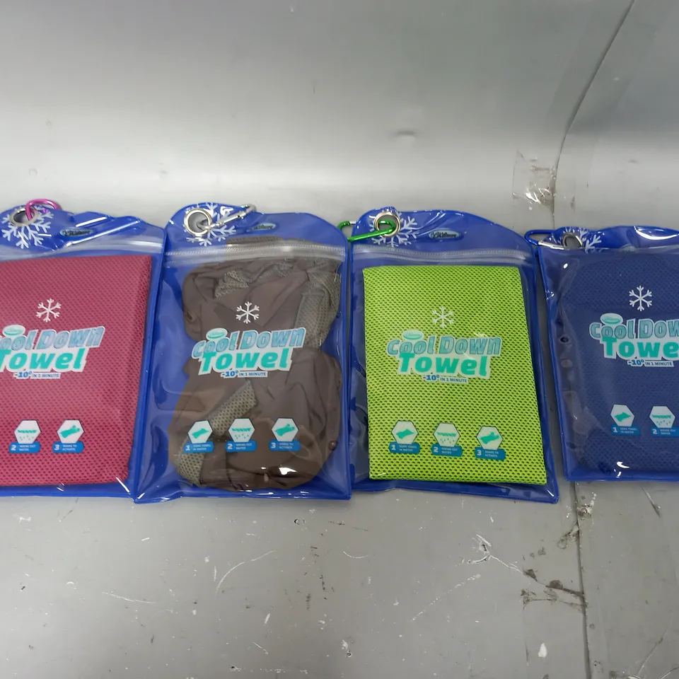 BOXED AQUA LASER SET OF 4 COOL DOWN TOWELS