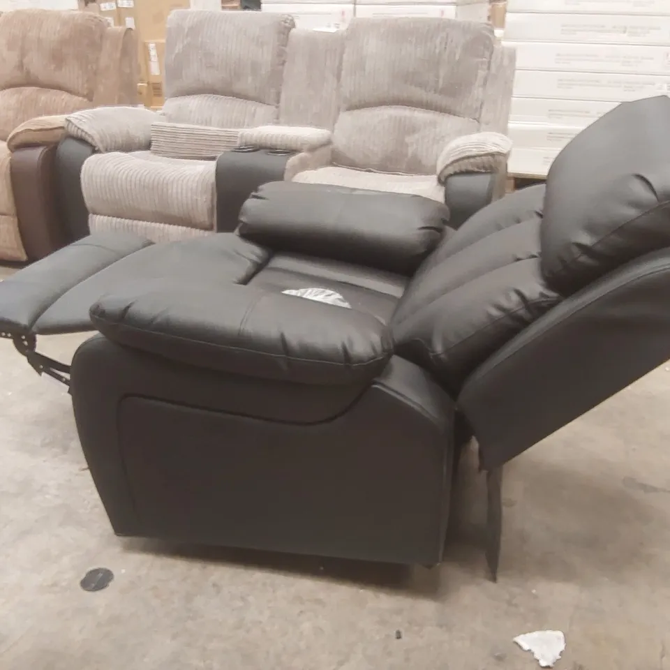 QUALITY DESIGNER FAUX LEATHER ELECTRIC RECLINING ARMCHAIR