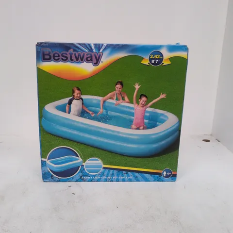 BESTWAY INFLATABLE GARDEN POOL – OVAL, 2.62M DIAMETER (BOXED)