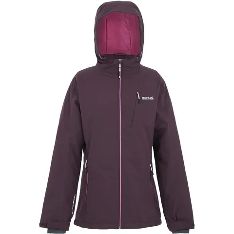 BRAND NEW REGATTA WOMENS HIGHTON STRETCH IV WATERPROOF PADDED COAT - DEEP PLUM - UK SIZE 8