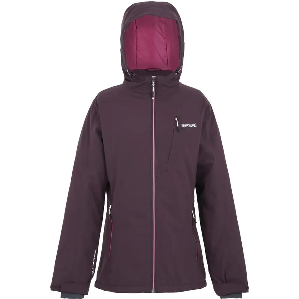 BRAND NEW REGATTA WOMENS HIGHTON STRETCH IV WATERPROOF PADDED COAT - DEEP PLUM - UK SIZE 8