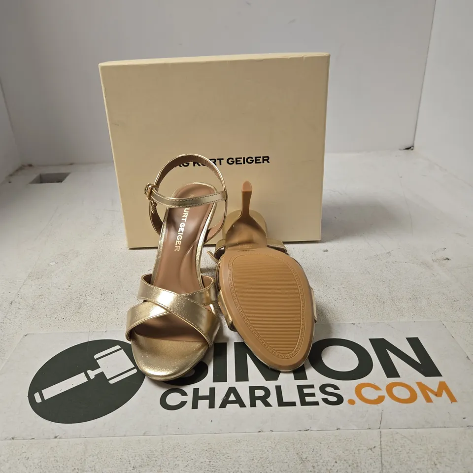 KG KURT GEIGER GOLD METALLIC STRAPPY SANDALS – WOMEN'S - SIZE EUR 37