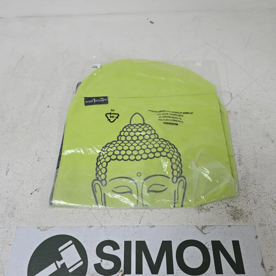 BOX OF APPROXIMATELY 25 SOUL SMART BUDDHA PRINT LIME GREEN BAGS