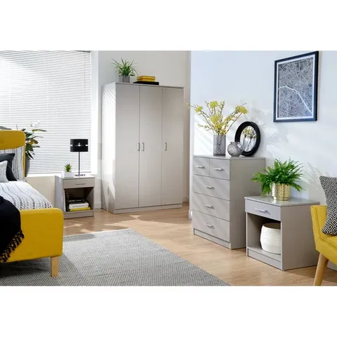 BOXED CHARENTS 4 PIECE BEDROOM SET - GREY (4 BOXES)