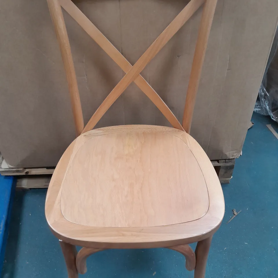 BOBBIN BISTRO CHAIRS PAIR - OAK - COLLECTION ONLY 