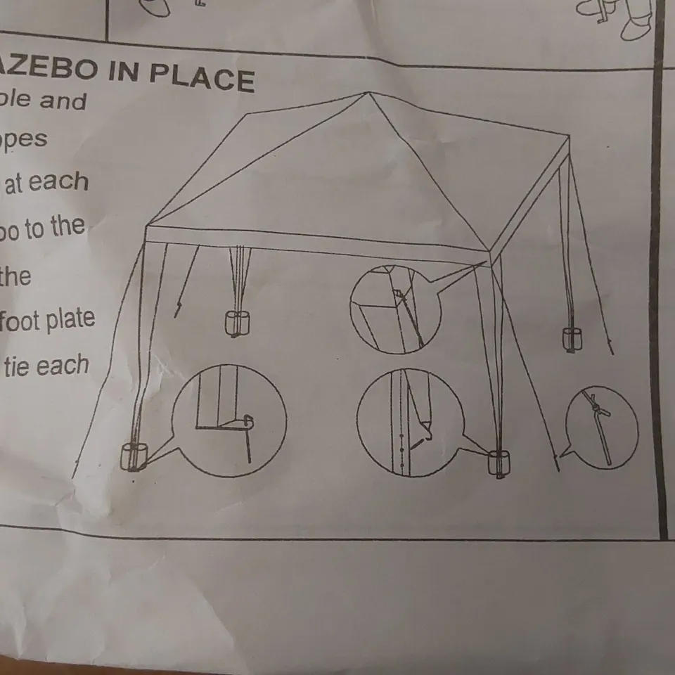 BOXED YUEBO GAZEBO 3X3 FOLDING WATERPROOF GAZEBO - COLOURS MAY VARY