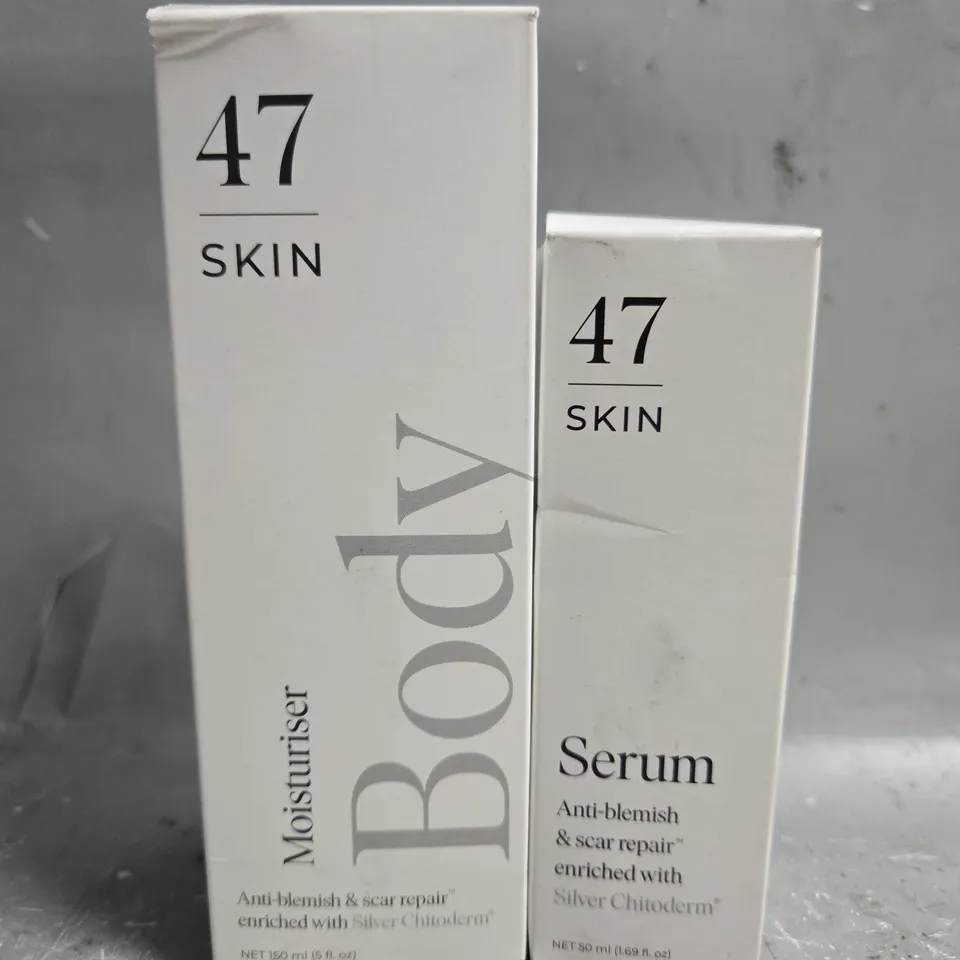 2 X 47 SKIN PRODUCTS TO INCLUDE BODY MOISTURISER 150ML & SERUM 50ML 