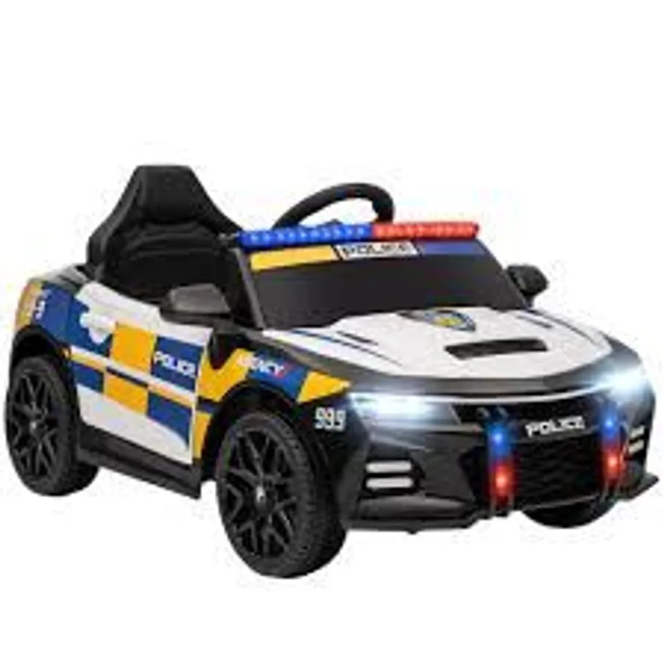 BOXED AIYAPLAY KIDS ELECTRIC RIDE ON POLICE CAR WITH REMOTE CONTROL (1 BOX)
