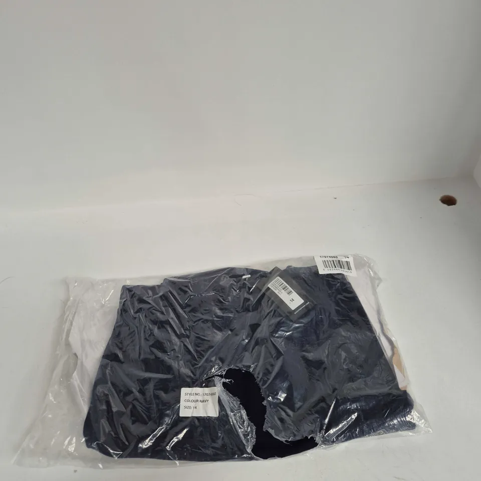 DUSK NAVY KNITTED MIDI SKIRT – UK 14