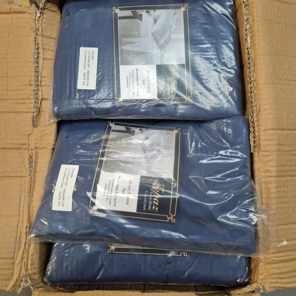 BOX OF 15 ASSORTED NAVY BLUE DUVET SETS - DOUBLE