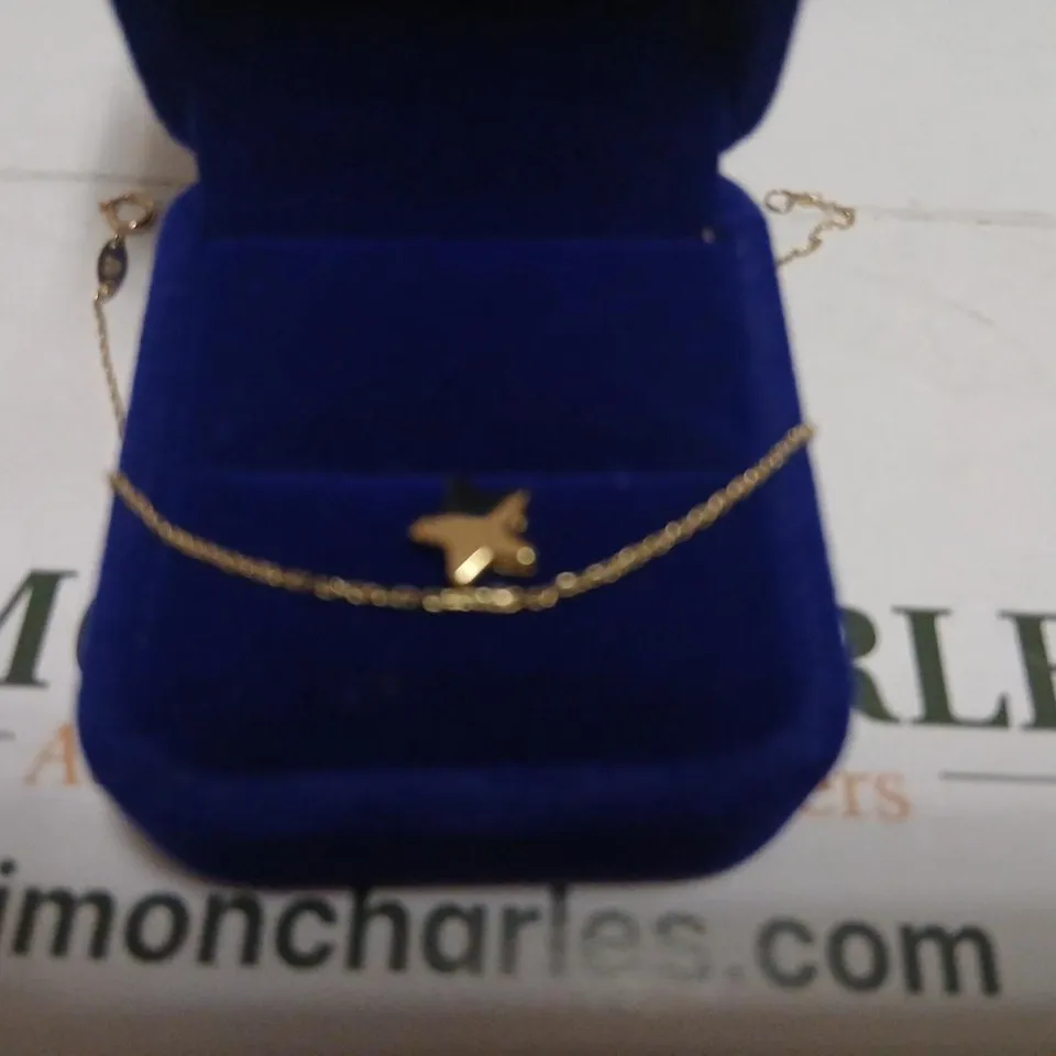 GOLD 9CT ITALIAN GOLD STAR BRACELET 1.10G 