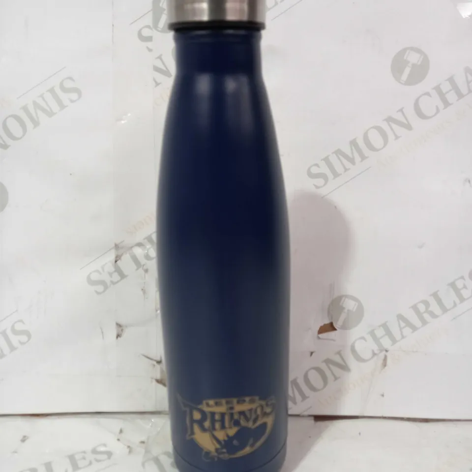LEEDS RHINOS STAINLESS STEEL DRINK BOTTLE IN BLUE