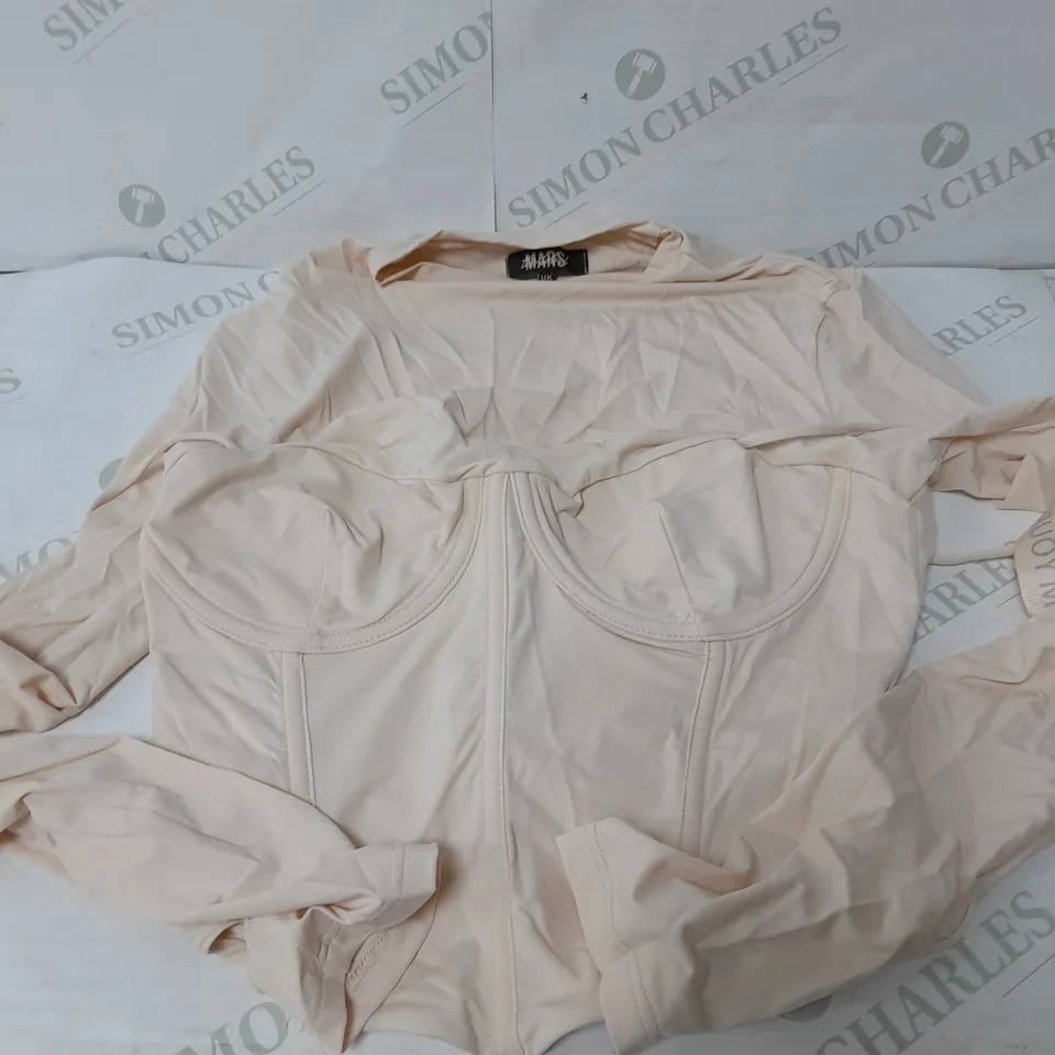 MARS THE LABEL THE DOUBLE LAYER CORSET SET IN OFF WHITE - UK 10