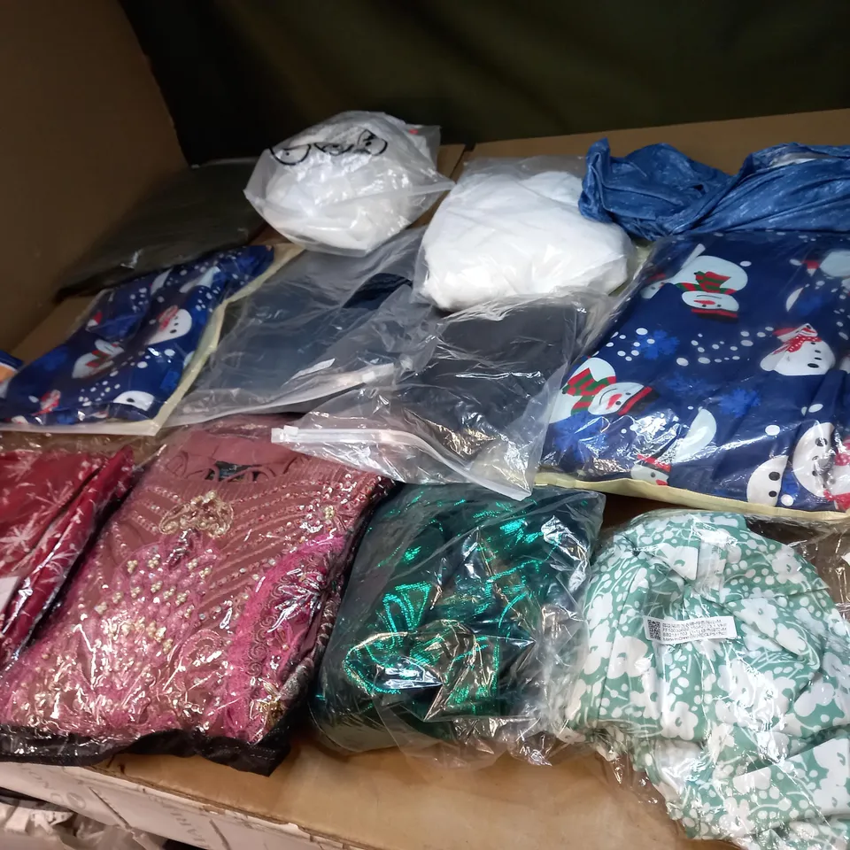 LOT OF APPROX 20 ASSORTED CLOTHING ITEMS VARYING IN SIZE/COLOUR/STYLE TO INCLUDE: TROUSERS, DRESSES, JUMPERS