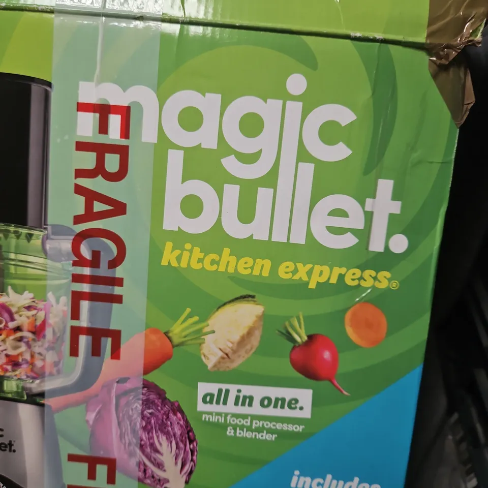 MAGIC BULLET KITCHEN EXPRESS ALL-IN-ONE BLENDER WITH CUPS AND LIDS