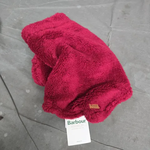 BARBOUR BRINDLE FLEECE DOG JUMPER IN RED - SMALL