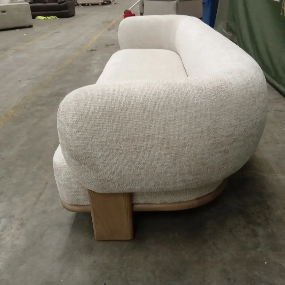 DANETTI FLORENCE NATURAL FABRIC WITH LIGHT WOOD 3 SEATER SOFA RRP £1429