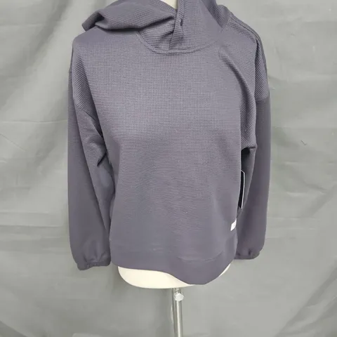 PELOTON WAFFLE SNAP PULL OVER HOODIE IN DARK GREY SIZE S