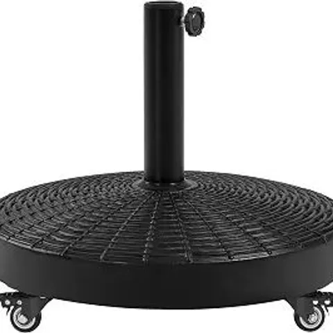 BOXED YAHEETECH 55.7LBS HEAVY DUTY MOBILE PATIO UMBRELLA BASE, BLACK