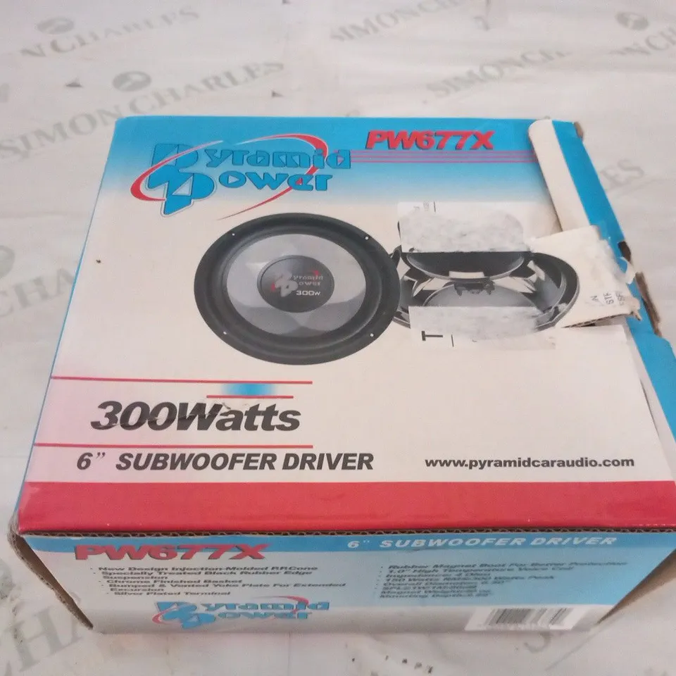 BOXED PYRAMID POWER PW677X 300WATTS 6" SUBWOOFER