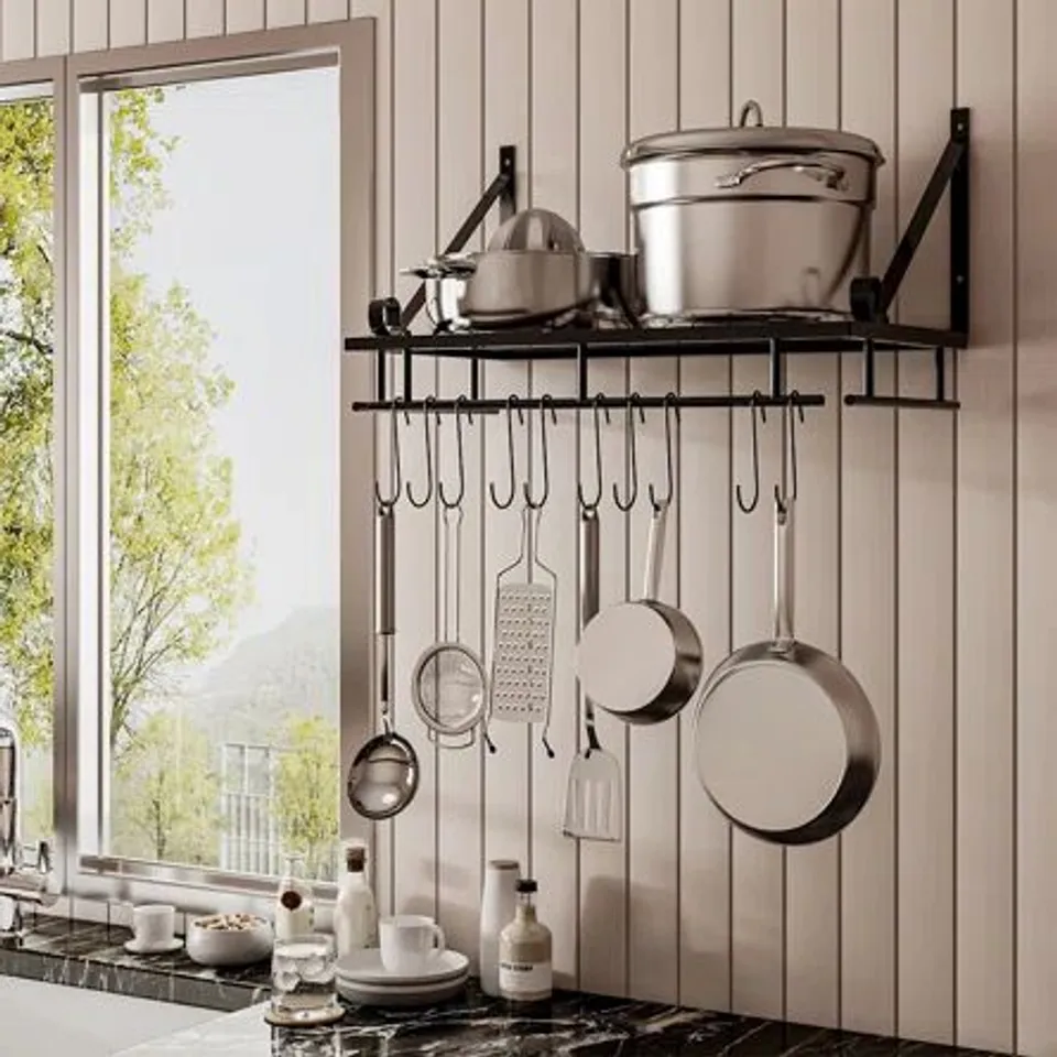 BOXED HANGING POT RACK