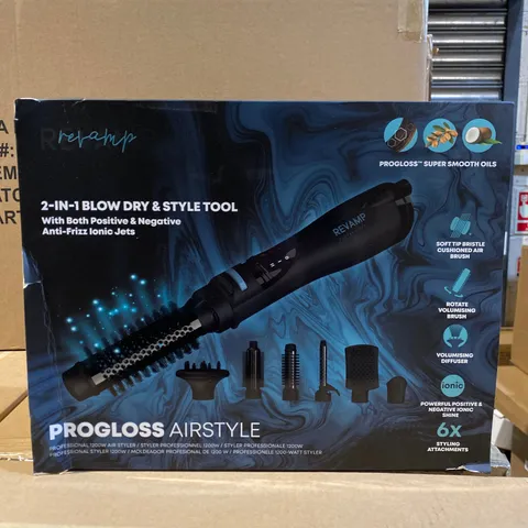 BOXED REVAMP PROFESSIONAL PROGLOSS 1200W AIRSTYLE 2-IN-1 BLOW DRY & STYLE TOOL