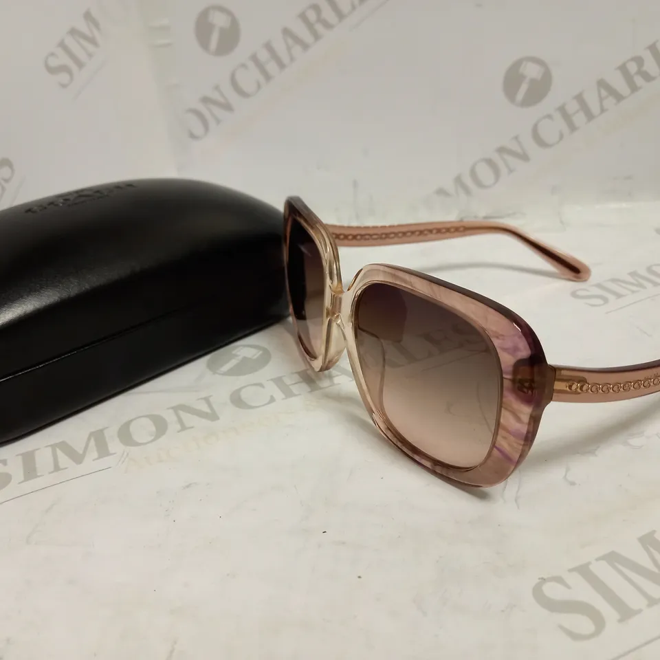 COACH TRANSPARENT PINK SQUARE SUNGLASSES RRP £142