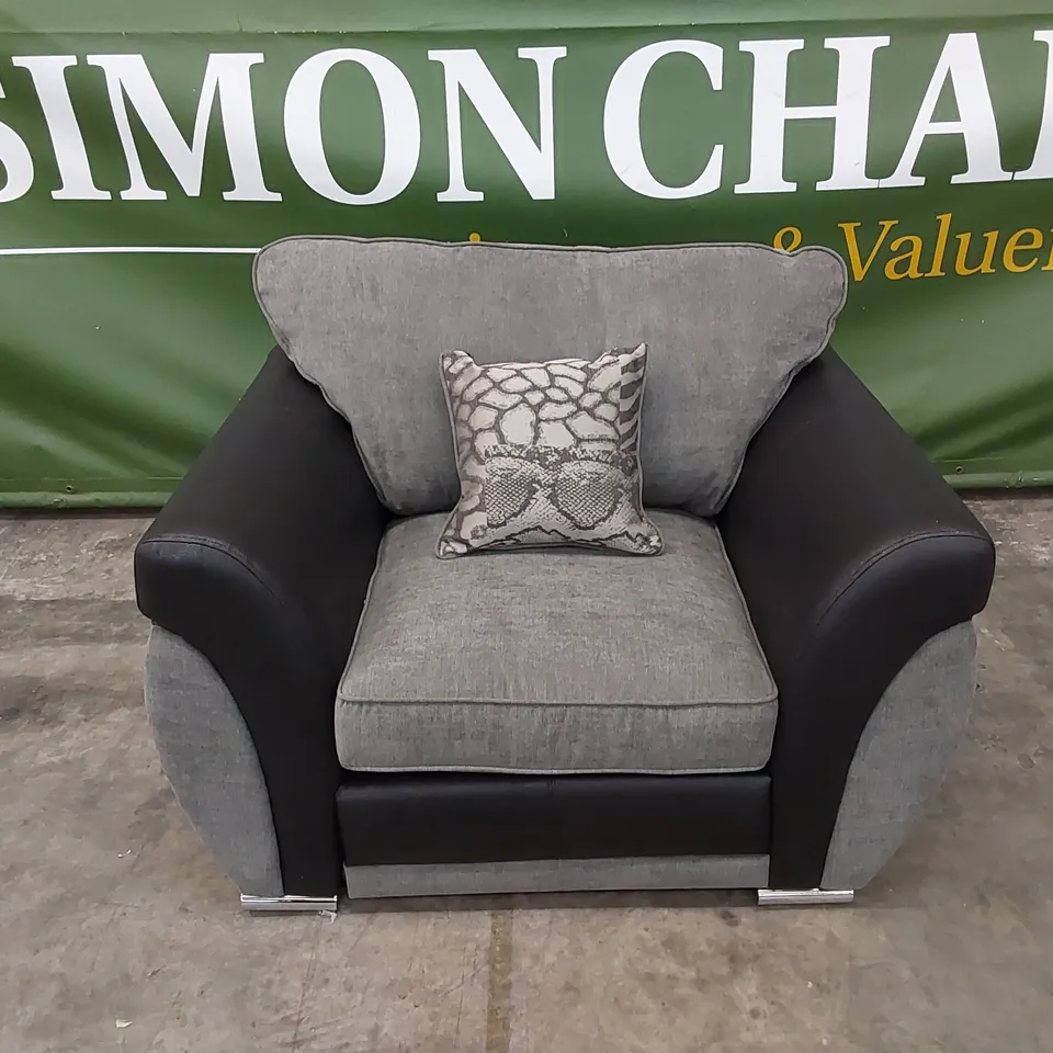 QUALITY DESIGNER HILTON CHAIR - BLACK/CHARCOAL 