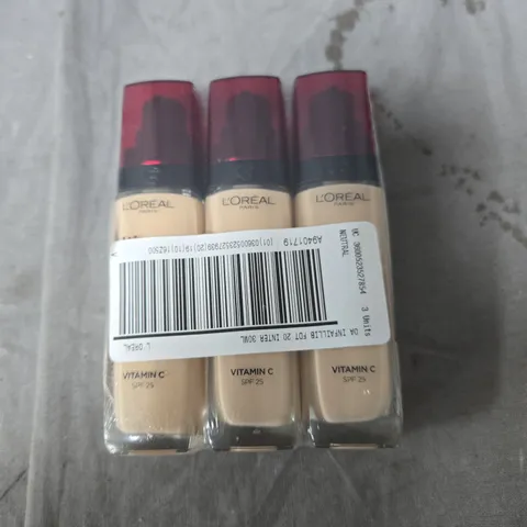 L'ORΓAL PARIS VITAMIN C SPF25 FOUNDATION β NATURAL, PACK OF 3 TUBES