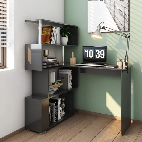BOXED MILROY L-SHAPED DESK BLACK