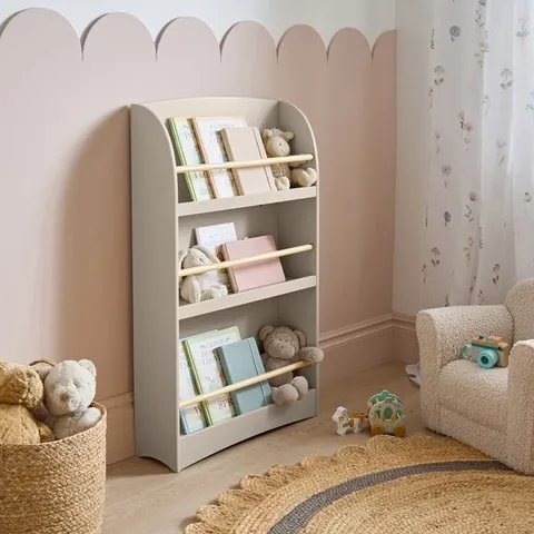 BOXED HAILEE BOOKCASE WITH STORAGE - MUSHROOM