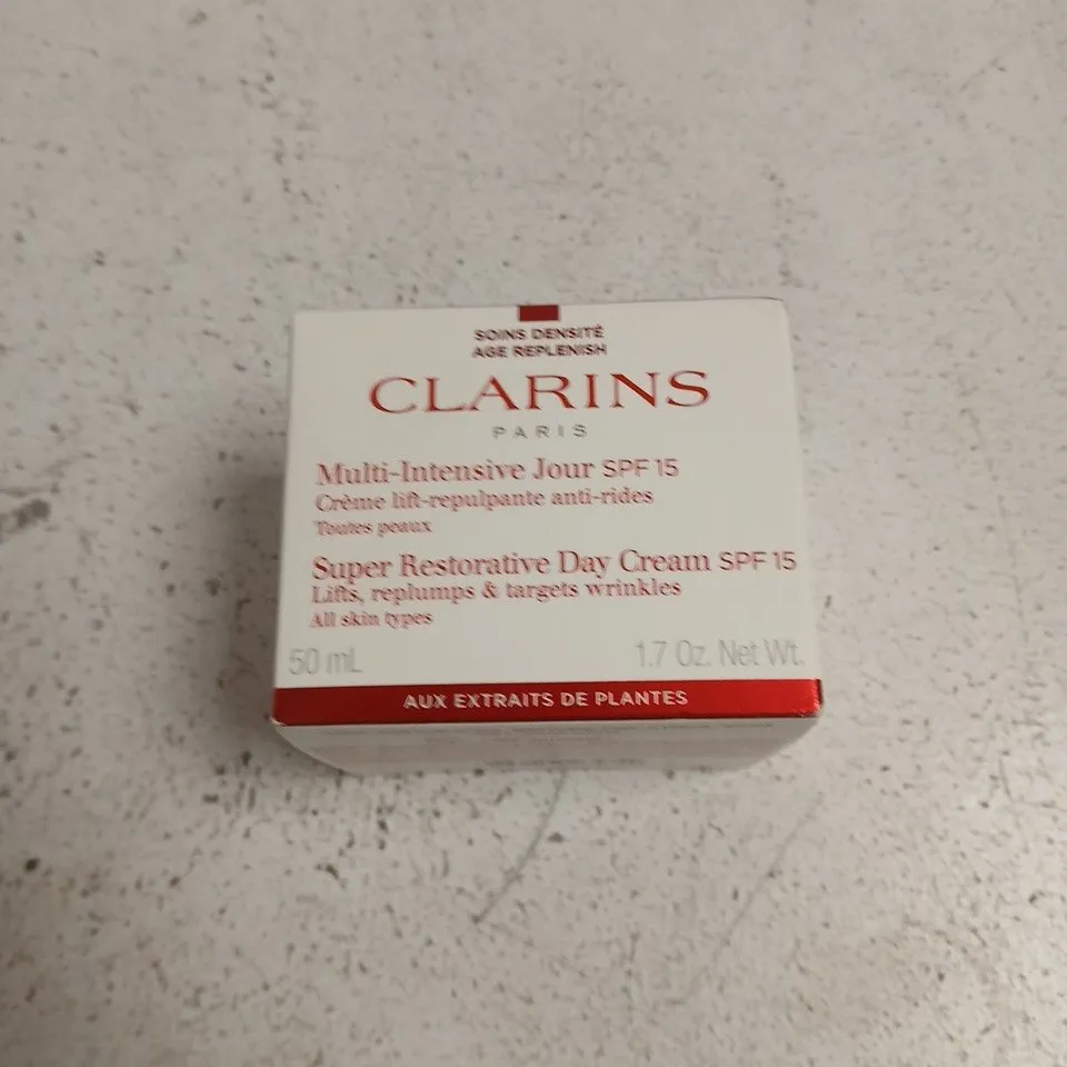 CLARINS PARIS MULTI-INTENSIVE JOUR SPF 15 / SUPER RESTORATIVE DAY CREAM SPF 15 – 50 ML (BOXED)