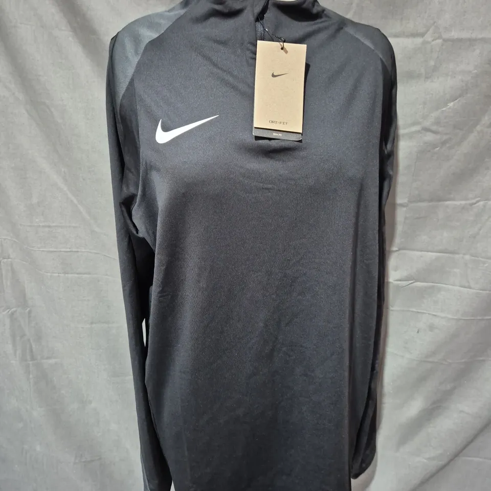 NIKE DRI-FIT 1/4 ZIP FOOTBALL TOP IN BLACK MULTI SIZE L