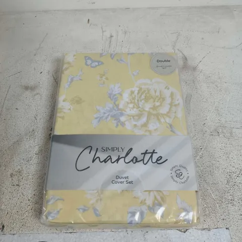 SIMPLY CHARLOTTE DUVET COVER SET – DOUBLE, YELLOW FLORAL