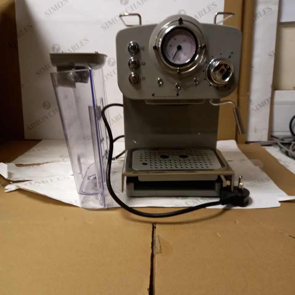SWAN RETRO PUMP ESPRESSO COFFEE MACHINE - GREY